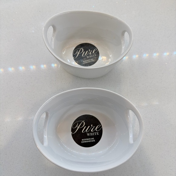 Pure White Ceramic with Handles - Set of 2 - Picture 4 of 5